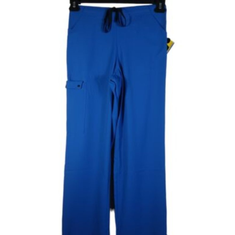 WonderWink Womens Scrub Pant XS Easy Fit Medical Uniform Cargo RYL/Blue 5025P